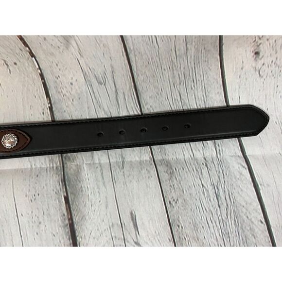 CAVENDER'S black brown embroidered southwestern aztec leather belt size 30 NWOT - Picture 6 of 11